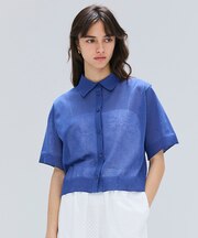 【洗える・Oggi10月号掲載】MILANO / リネン混シアーポロカラーニット