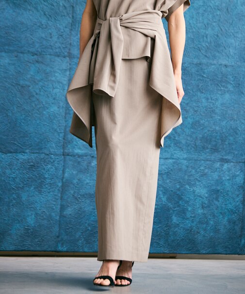 【洗える/接触冷感/速乾/UVケア対応・Precious 8月号掲載】BATEAU / イージーウエストIラインロングスカート