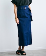 【洗える・Oggi ８月号掲載】NAVIGLIO / ベルト付きハイウエストデニムスカート