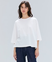【洗える・GLOW ８月号掲載】S.BABILA / スリットネックオーバーサイズTシャツ