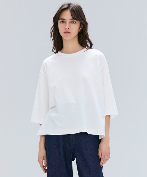 【洗える・GLOW ８月号掲載】S.BABILA / スリットネックオーバーサイズTシャツ