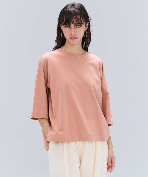 【洗える・GLOW ８月号掲載】S.BABILA / スリットネックオーバーサイズTシャツ