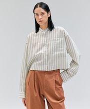 【洗える】KNOX / ショート丈バンドカラーシャツ