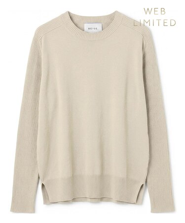 WILLOW / ストレッチクルーネックリブニット