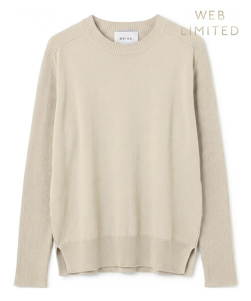 WILLOW / ストレッチクルーネックリブニット