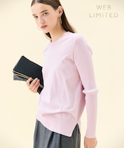 【WEB限定・洗える】WILLOW / ストレッチクルーネックリブニット