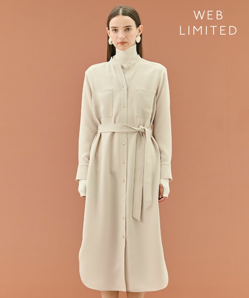 Sheer Knit Paneled Shirt Dress - F8698｜フレッドペリーの通販