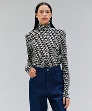 【洗える】MODESTO / ジャージーストレッチタートルトップス