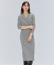 【洗える】MODESTO / ジャージーストレッチカシュクールドレス
