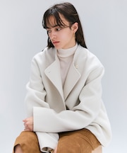 【andGIRL 秋号掲載】LEMOORE / ウールリバースタンドカラーショートコート