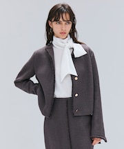 【Oggi 10月号掲載】MULLIN / ウールツイードメタルボタンノーカラージャケット