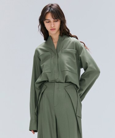 【VERY NaVY12月号掲載】TERNES / ビックポケットプルオーバーウールブラウス