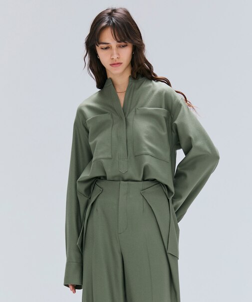 【VERY NaVY12月号掲載】TERNES / ビックポケットプルオーバーウールブラウス