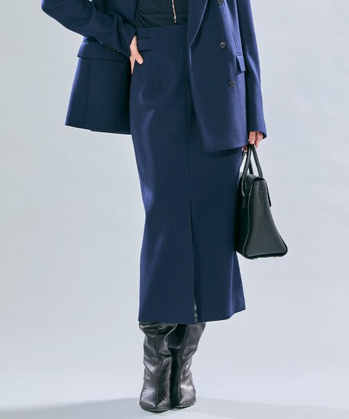 【VERY NaVY12月号掲載】BUNNELL / ウールハイウエストタブボタンスカート