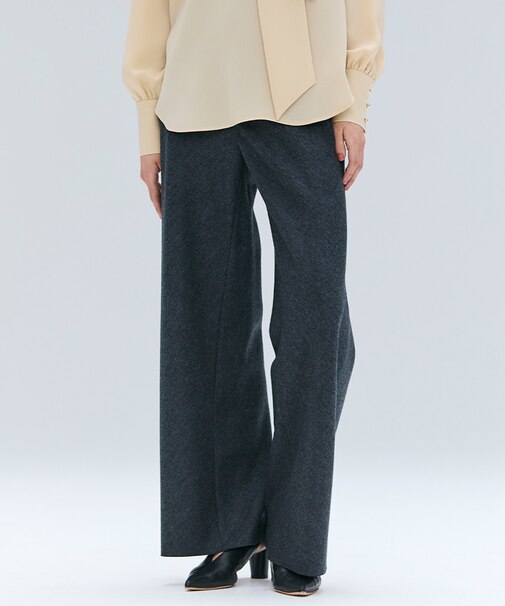 MONTAIGNE / イージーウエストウールワイドパンツ