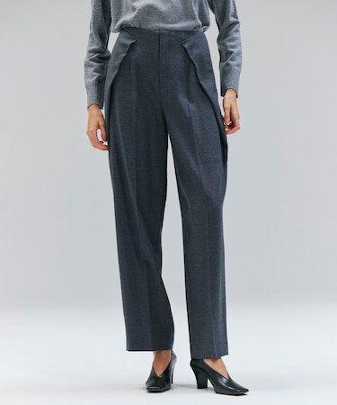 TERNES / 変形タックウールワイドパンツ