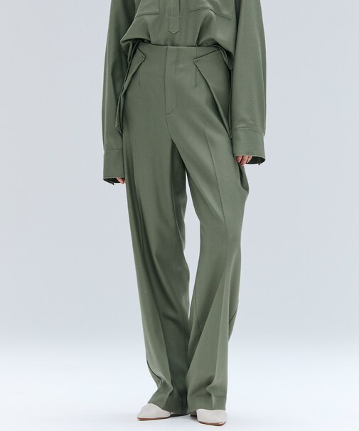 【Oggi掲載】TERNES / 変形タックウールワイドパンツ