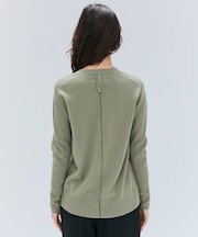 【洗える】POMPE / ウールカシミヤ配色ラインクルーネックニット