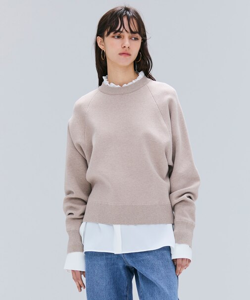 【洗える】TAFT / コットンカシミヤスウェットニットトップス