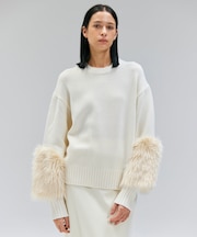 【洗える・VERY NaVY12月号掲載】CHESTER / フェイクファークルーネックニット