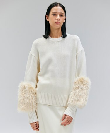 【洗える・VERY NaVY12月号掲載】CHESTER / フェイクファークルーネックニット