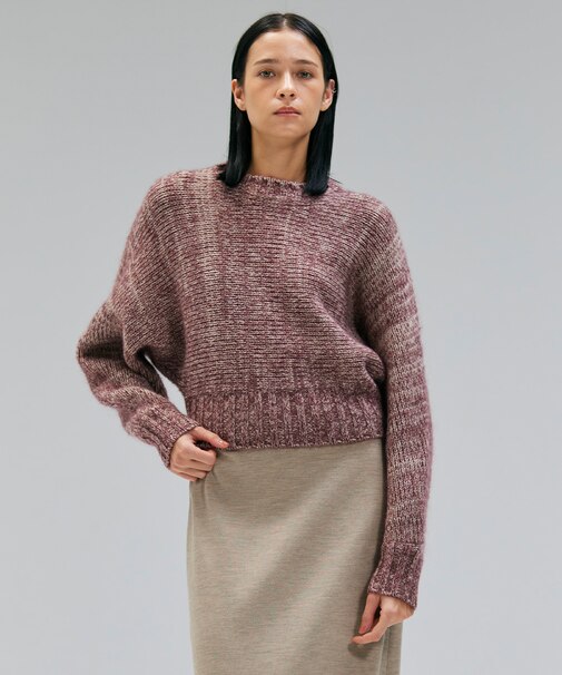 MARANA / モヘア混ミックスドルマンニット