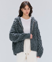 KOKOMO / ウールアルパカメッシュニットパーカー