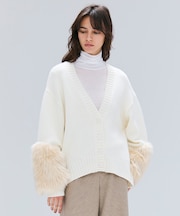 【洗える】CHESTER / フェイクファーVネックカーディガン