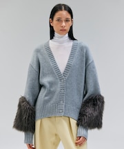 【洗える】CHESTER / フェイクファーVネックカーディガン