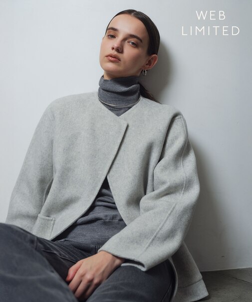 【WEB限定】PAYSON / ウールリバーノーカラーショートコート