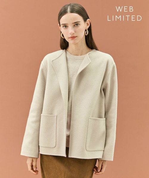 WEB限定】PAYSON / ウールリバーノーカラーショートコート