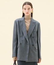 DELAND / ウールピンストライプダブルジャケット