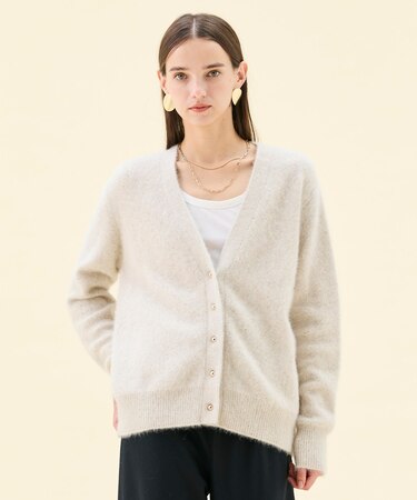 AMARILLO / スパンコールフォックスニットカーディガン