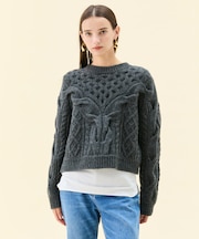 RULE / ウールカシミヤアラン編みクロップドニット