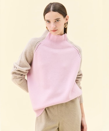 RULE / ウールカシミヤバイカラーハイネックニット