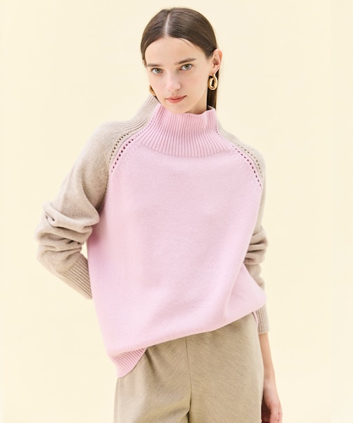 RULE / ウールカシミヤバイカラーハイネックニット