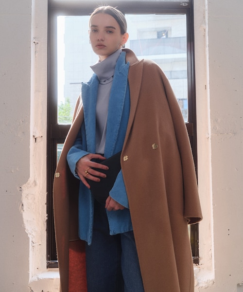 ZION / ウールロングチェスターコート｜ベイジの通販｜&mall（アンド