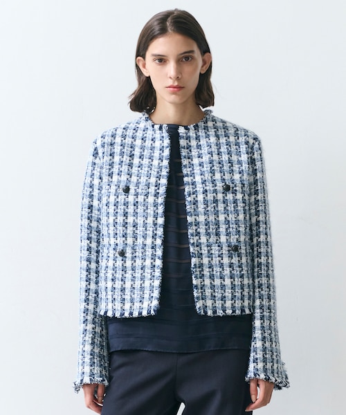 ベイジ/レディースのノーカラージャケットの通販｜&mall（アンドモール