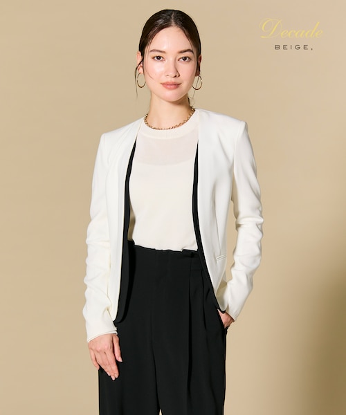 セットアップ対応】CINDY / ダブルカラージャケット｜ベイジの通販