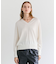 CHLOR / ウールシルクツイルドッキングVネックニット