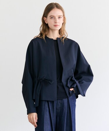 PORDIC / ドロスト付きノーカラージャケット