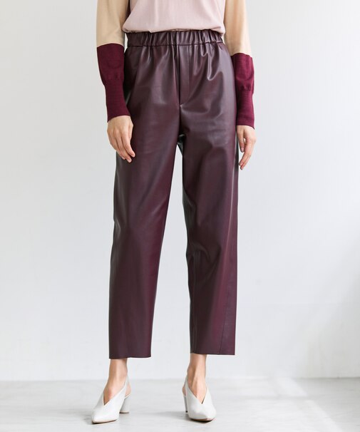 HYAL / フェイクレザーカービーラインイージーパンツ