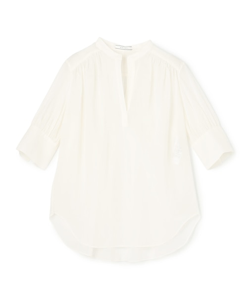 PLUMERIA / コットンシアーギャザーブラウス