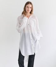 PAULINE / リネンヴィスコースオーバーサイズロングシャツ