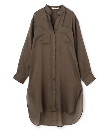 PAULINE / リネンヴィスコースオーバーサイズロングシャツ