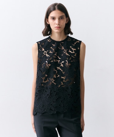 CITRINE / エンブロイダリーレースノースリーブブラウス