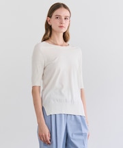 JULIE / コットンシルク 2WAY半袖ニット