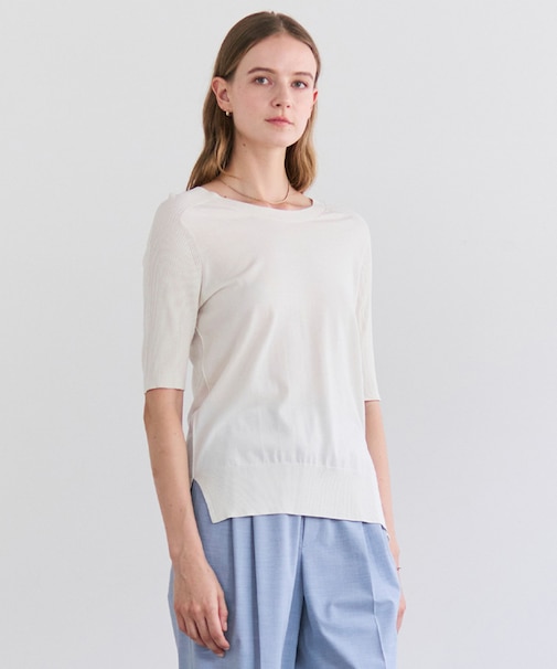 JULIE / コットンシルク 2WAY半袖ニット