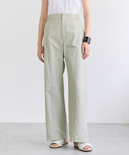 PREHNA / コットンツイル カービーシームワイドパンツ