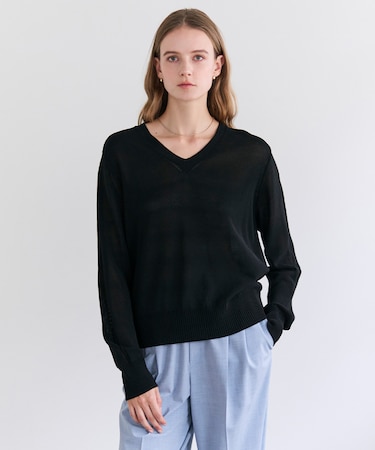 ARSENOPY / コットンドライタッチ Vネックニット